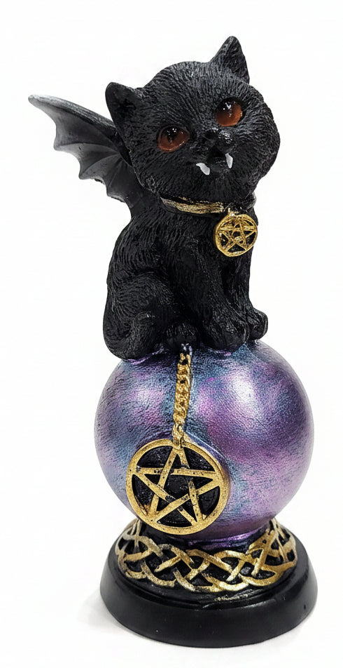 Black Cat on Purple Sphere