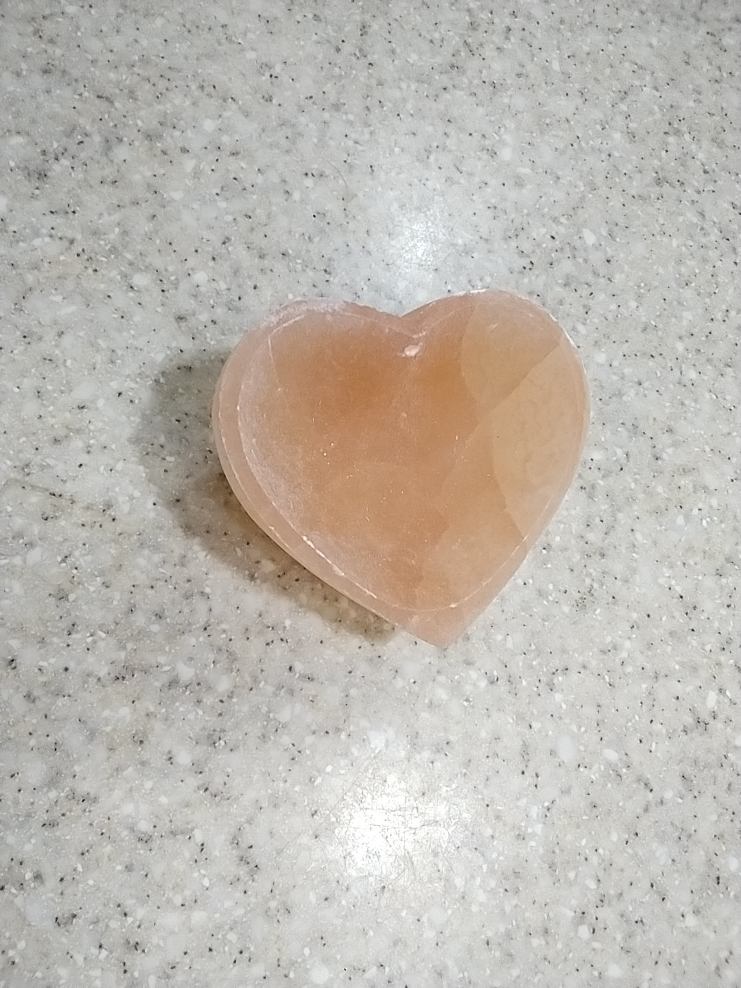 Orange Selenite Heart bowl