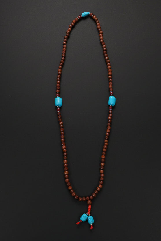 Rosewood & Turquoise (dyed) stone Mala