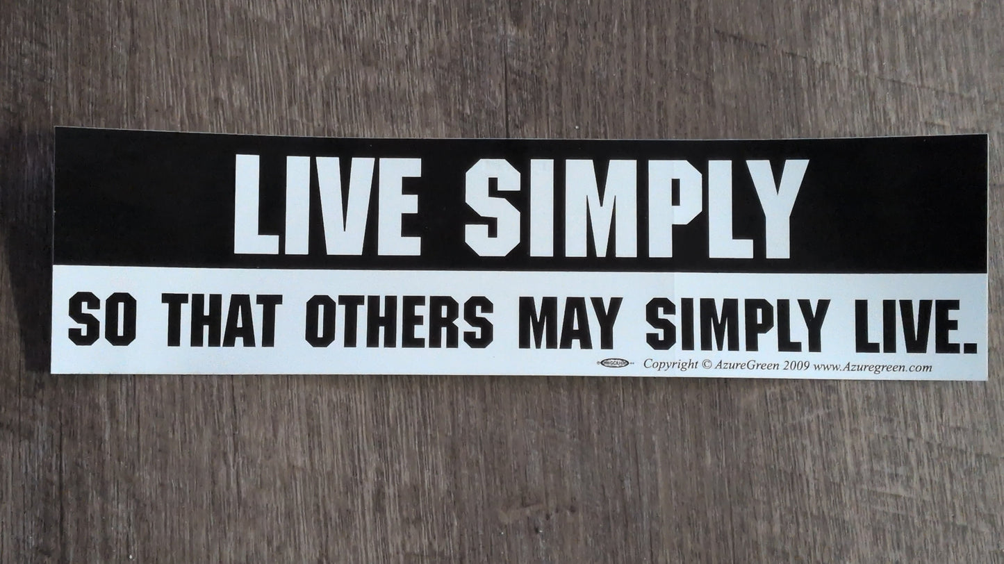 Live Simply Bumper Sticker