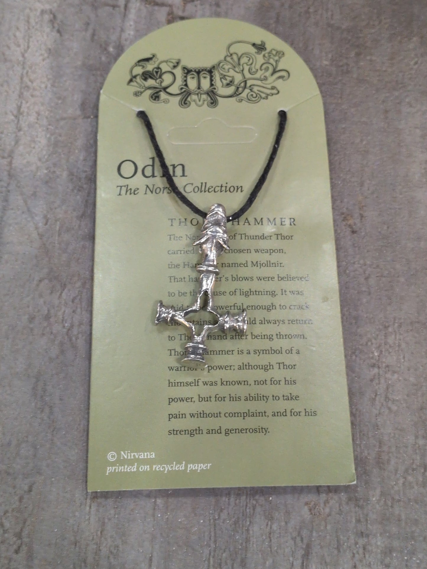 Odin (Norse Collection) Thor's Hammer Wolf/Cross Pewter Pendant