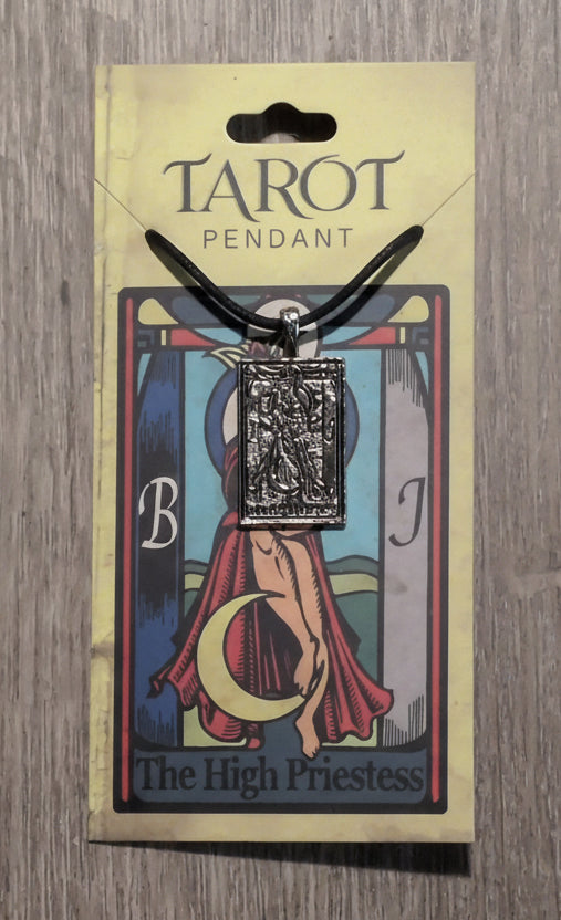 Tarot collection The High Priestess Pewter Pendant w/ Leather cord