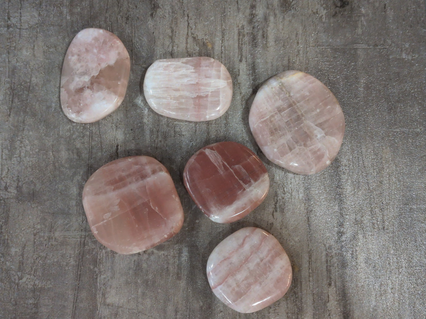 Strawberry Calcite palm stone