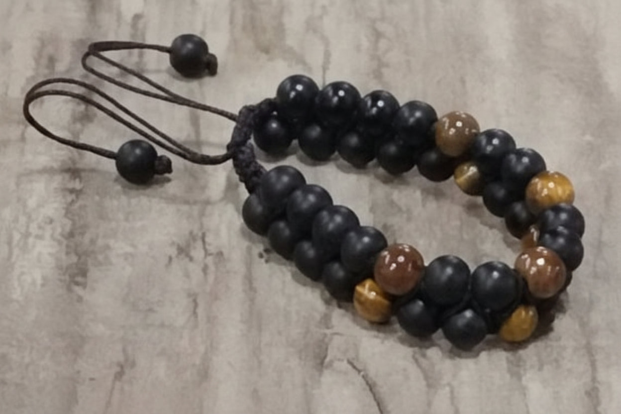 Adjustable Macrame One Gemstone Bracelet
