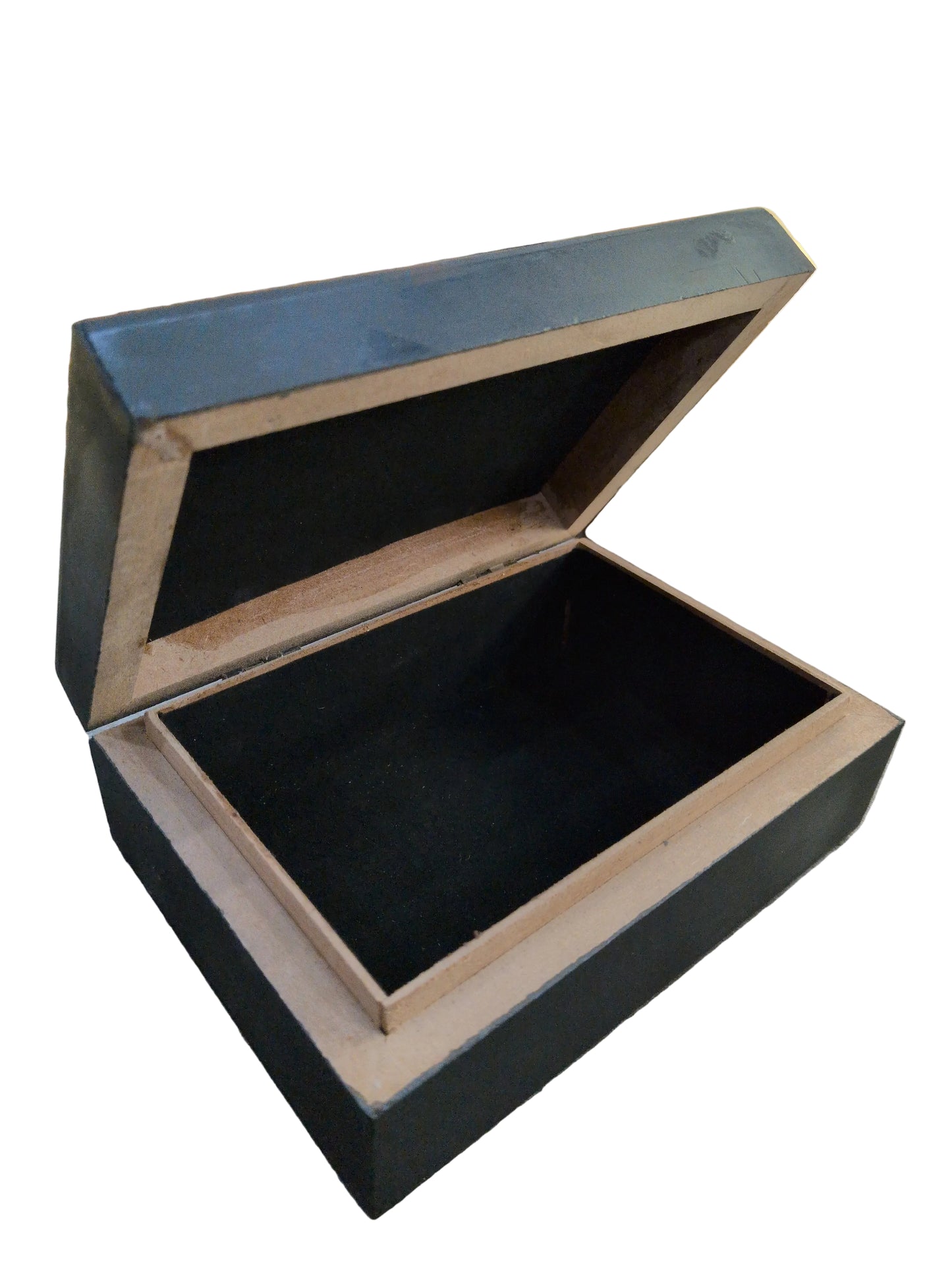 Goddess moon phases printed black wood Tarot storage box