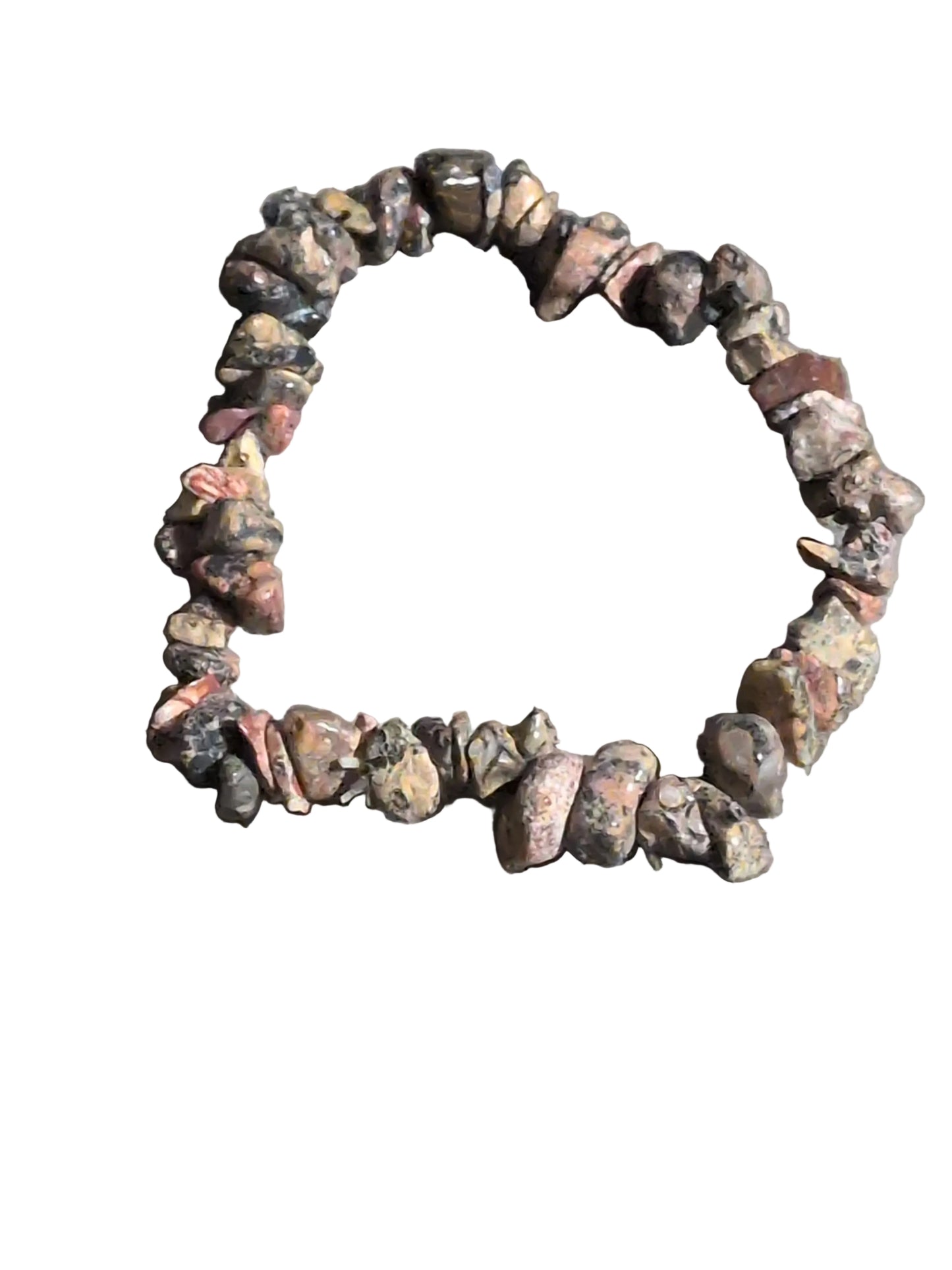 Elastic Chips Bracelet _ Leopardskin Jasper