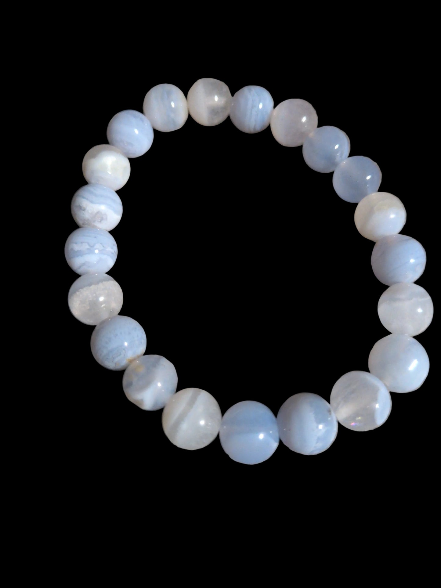 8mm round bead Bracelet Blue Lace Agate
