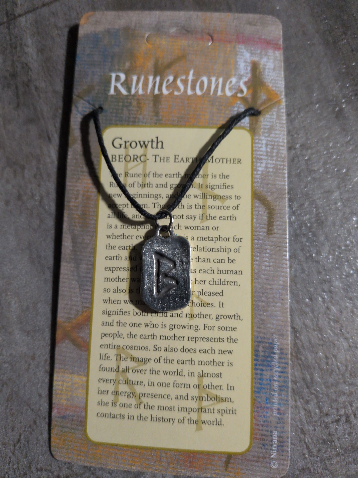 Runestones Growth Pewter Pendant
