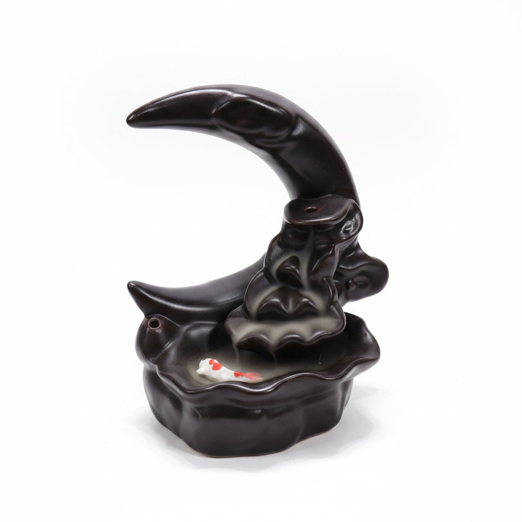 Moon with Koi Waterfall Backflow Burner