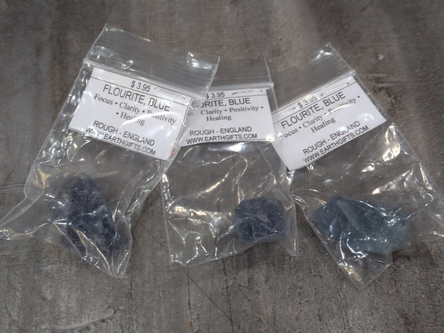 Blue Flourite (rough stone) Bagged