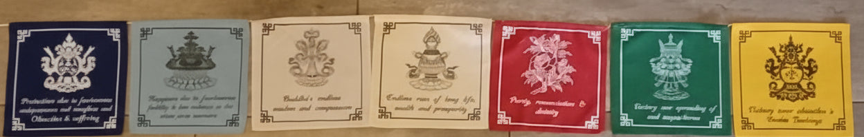 8 Lucky Symbol Tibetan Prayer flag banner