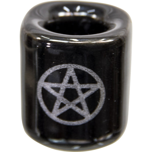 Black With Silver Pentagram chime candle holder