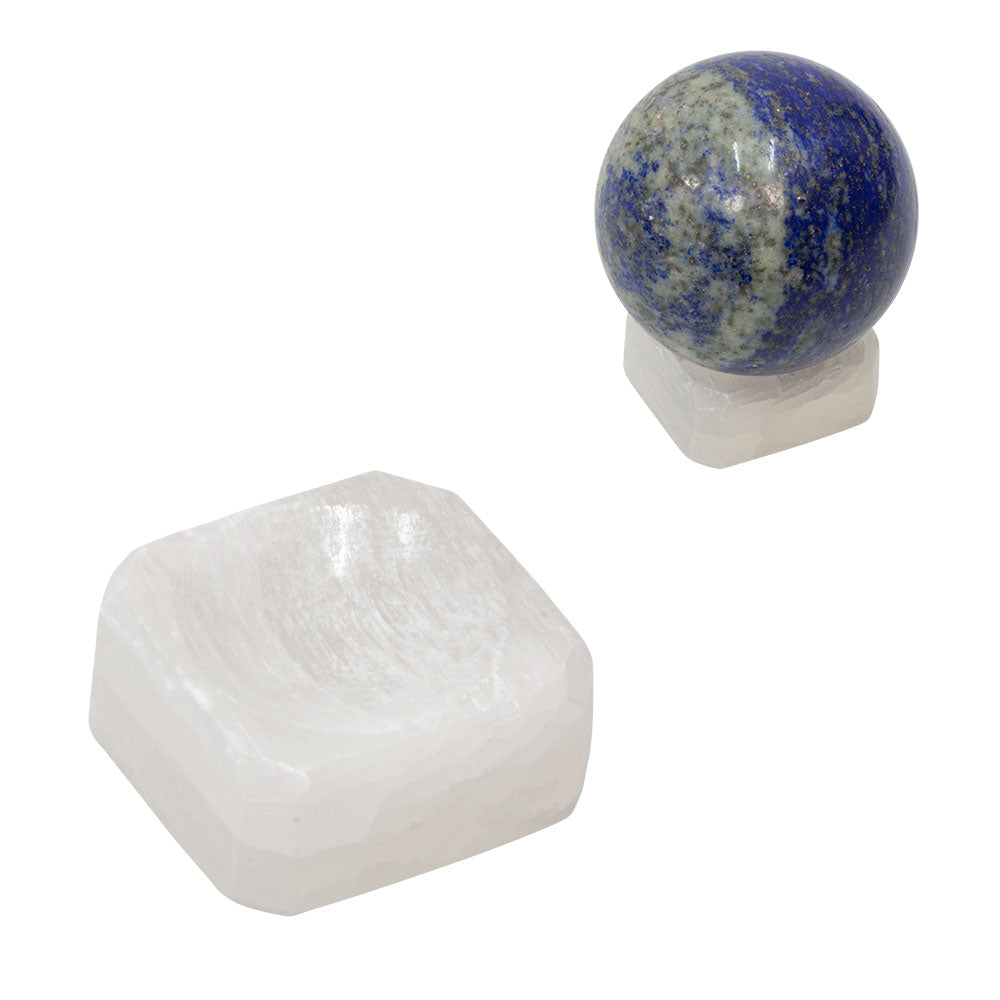 Small Selenite Sphere Stand