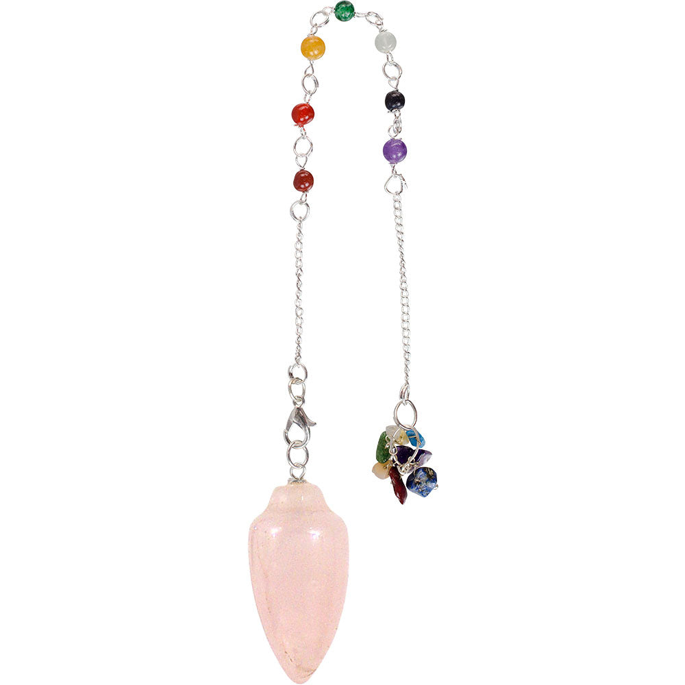 Pendulum Chakra Chain Curved Rose Quartz
