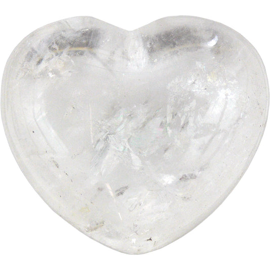 Puffed Gemstone Heart - Clear Qtz