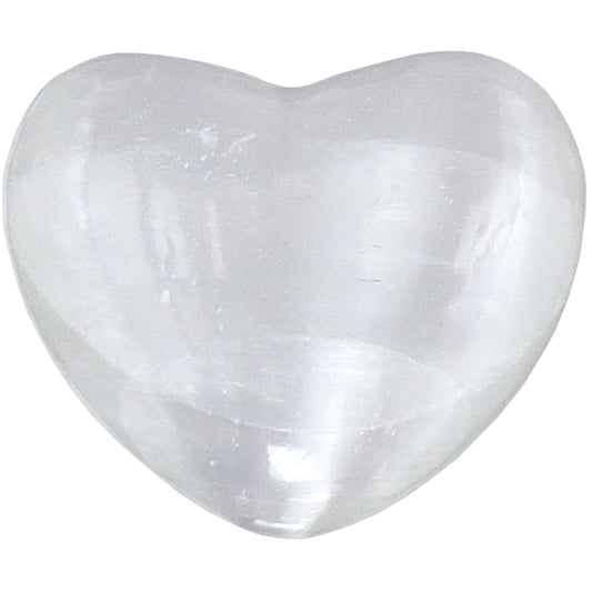 Gemstone Carving Small 1.5-inch Heart White Selenite