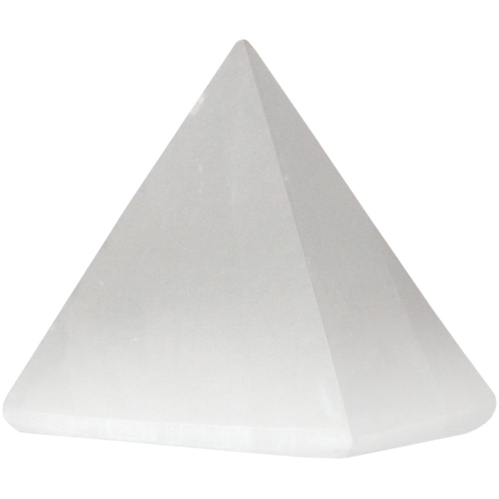 Gemstone Carving Pyramid 30-40mm White Selenite