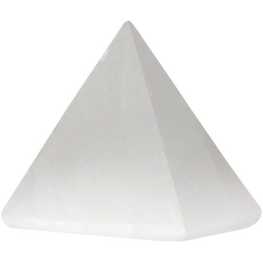Gemstone Carving Pyramid 30-40mm White Selenite