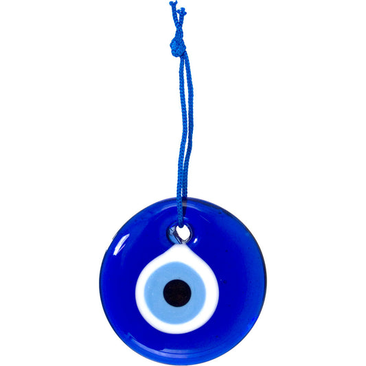 Glass Evil Eye Talisman 1.5-inch Round Blue