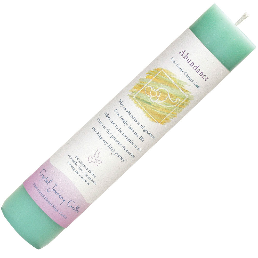 Reiki Herbal Pillar Candle Abundance
