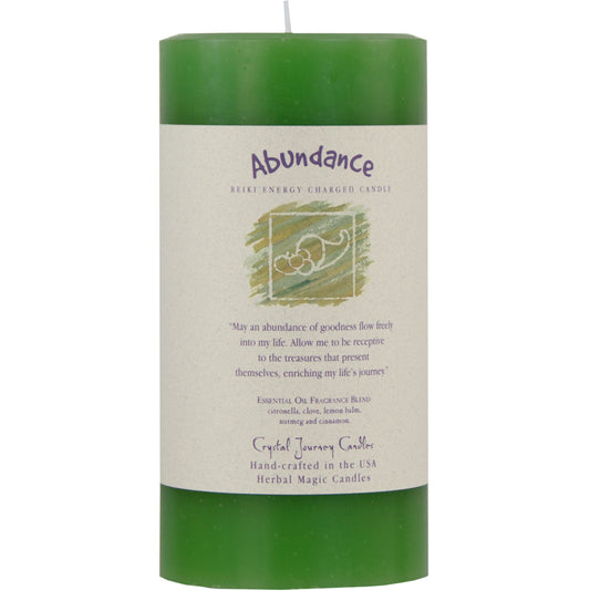 Reiki Herbal Pillar Candle Abundance 3"x 6"