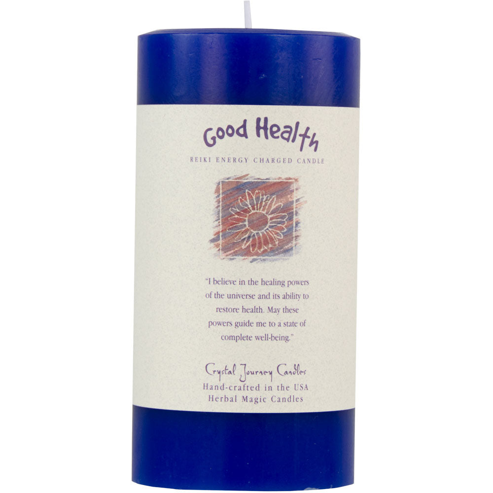 Reiki Herbal Pillar Candle Good Health 3"x 6"