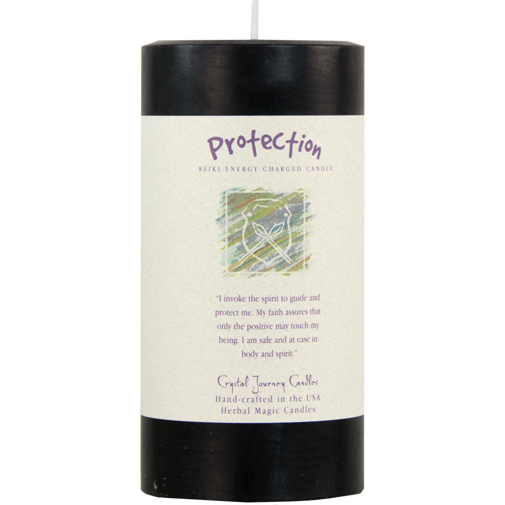 Reiki Herbal Pillar Candle Protection 3"x 6"
