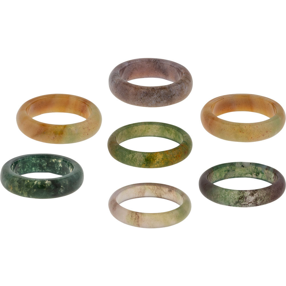 Gemstone Fancy Jasper Rings Assorted Colors