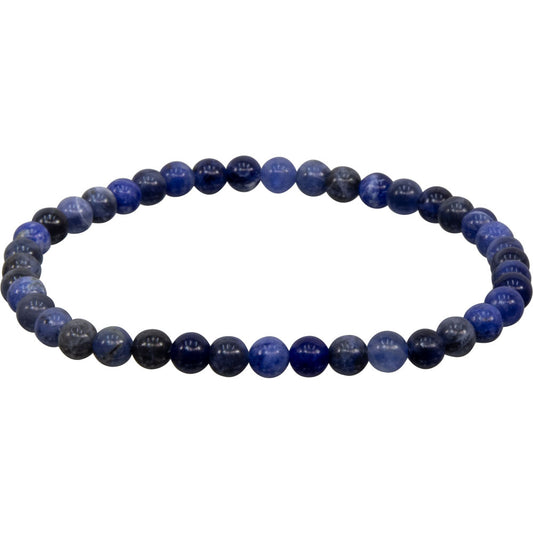Elastic Bracelet 4mm Round Beads - Sodalite
