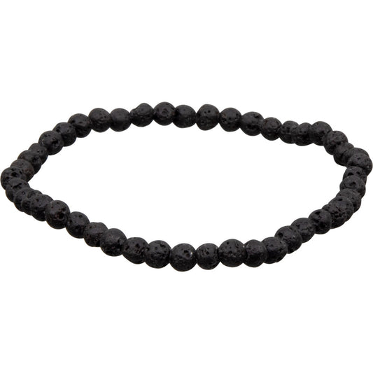Elastic Bracelet 4mm Round Beads - Lava