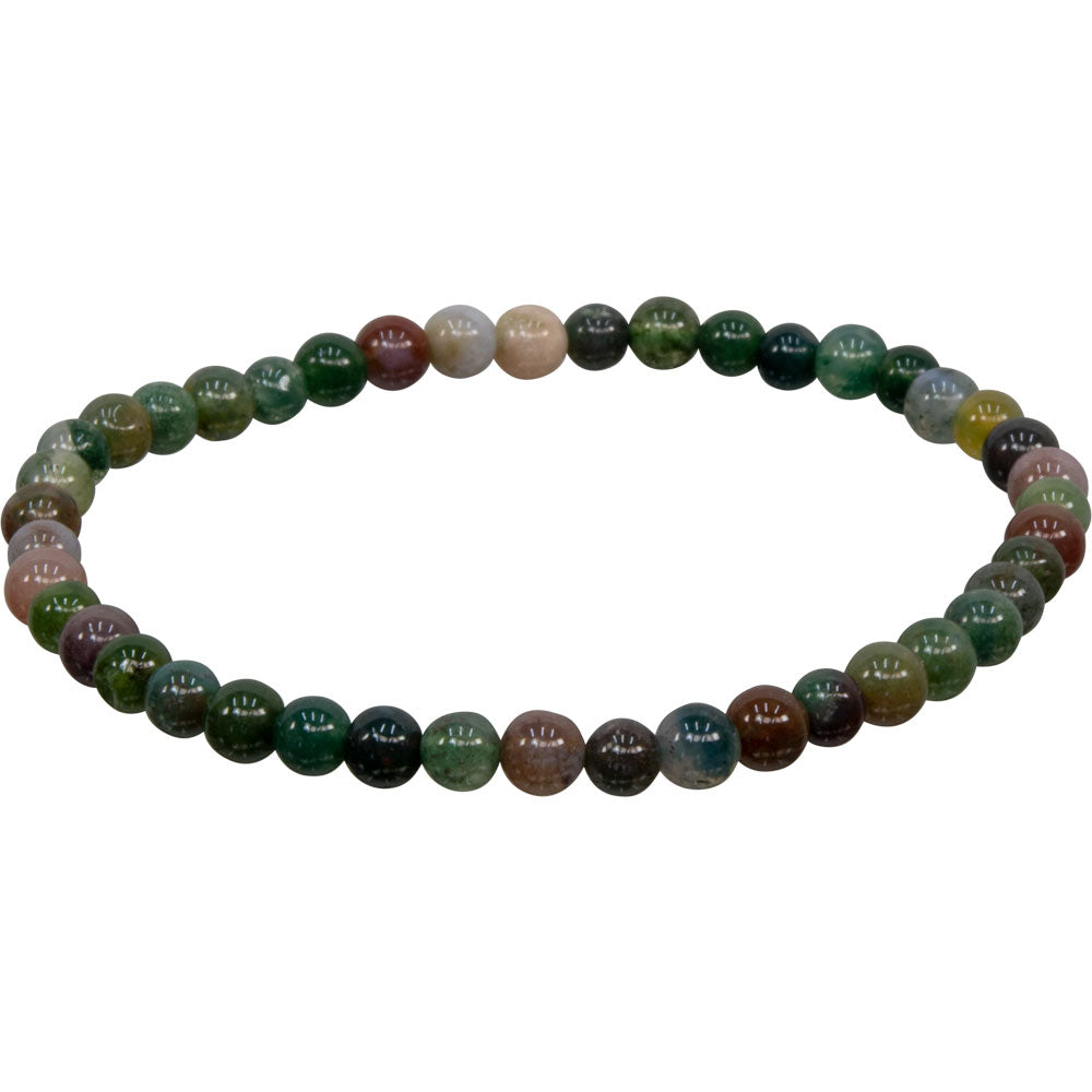 Elastic Bracelet 4mm Round Beads - Fancy Jasper