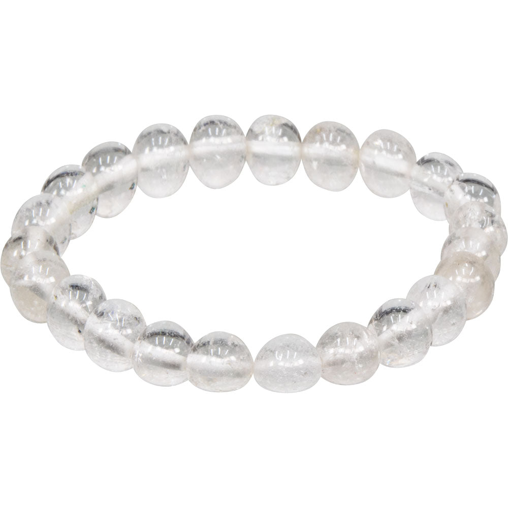 Elastic Bracelet 8mm Round Beads - Natural Crystal