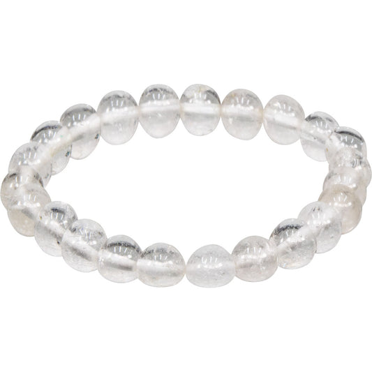 Elastic Bracelet 8mm Round Beads - Natural Crystal