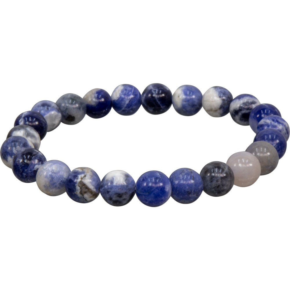 Elastic Bracelet 8mm Round Beads - Sodalite