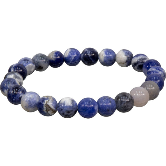 Elastic Bracelet 8mm Round Beads - Sodalite