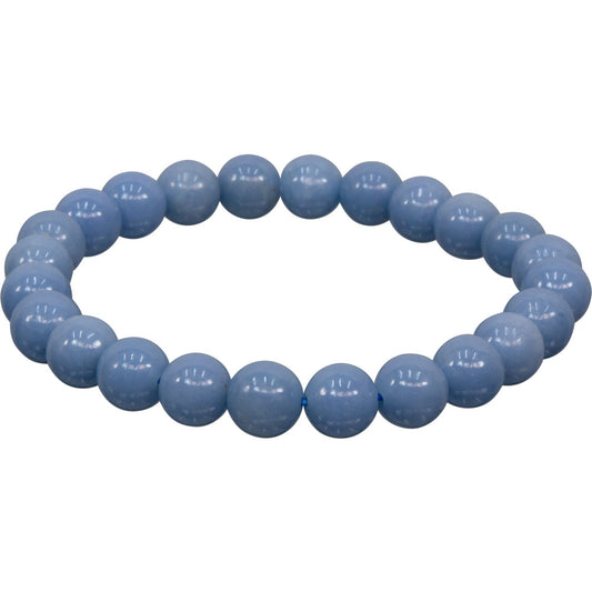 Elastic Bracelet 8mm Round Beads - Angelite