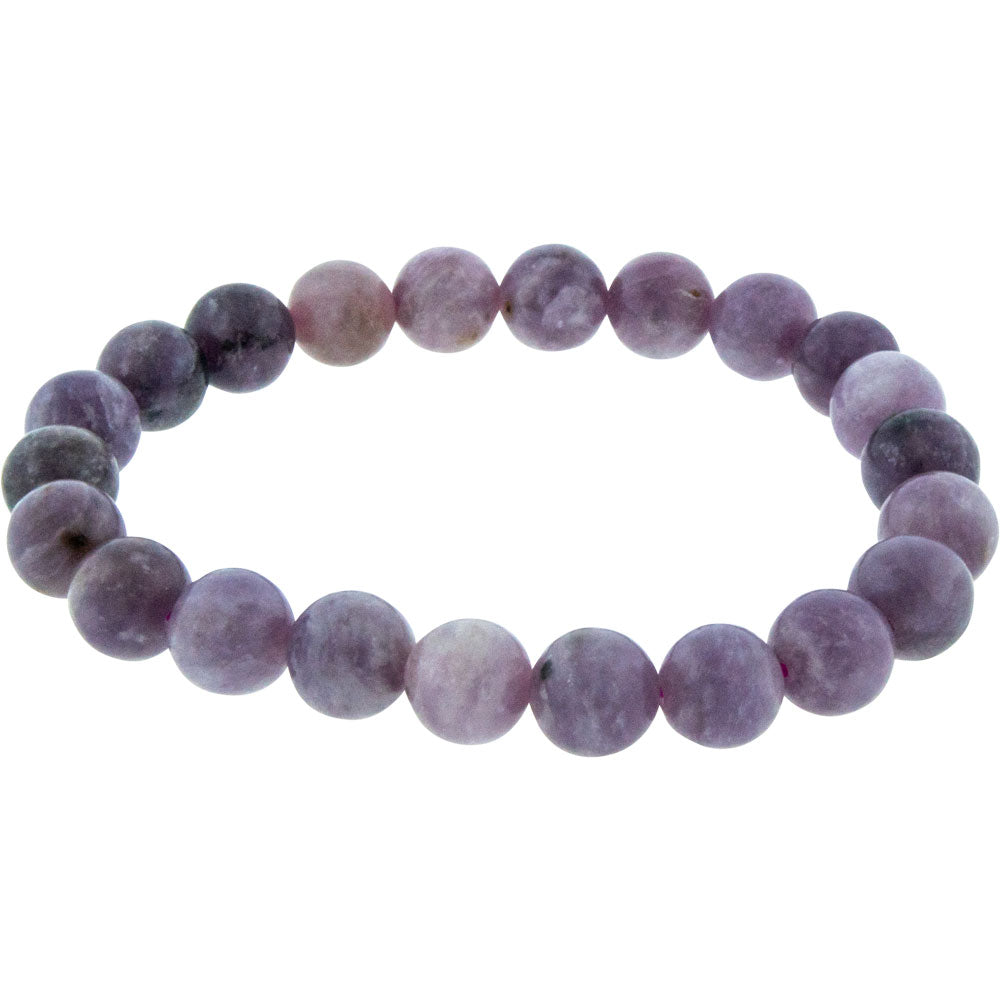 Elastic Bracelet 6-8mm Round Beads - Lepidolite
