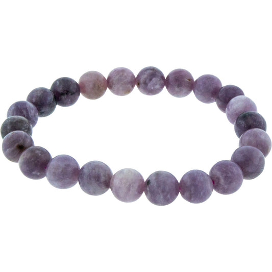 Elastic Bracelet 6-8mm Round Beads - Lepidolite