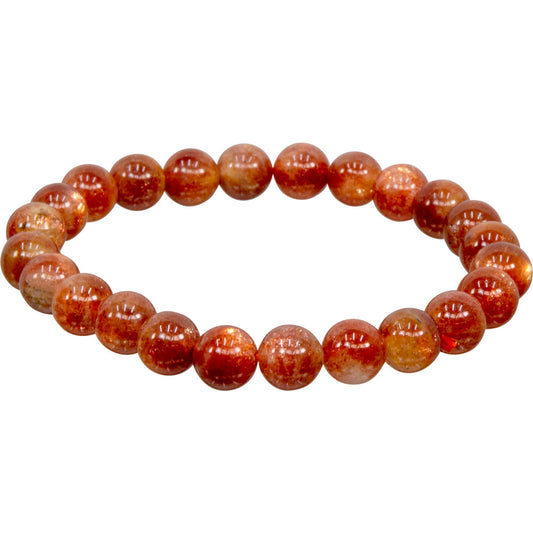 Elastic Bracelet 5-6mm Round Beads - Sunstone