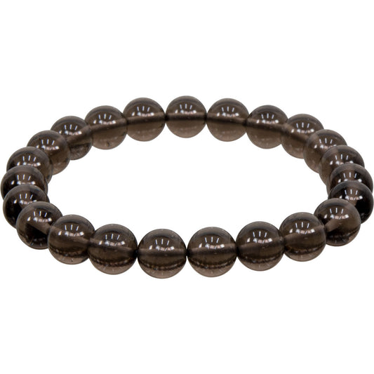 Elastic Bracelet 8mm Round Beads - Smoky Qtz