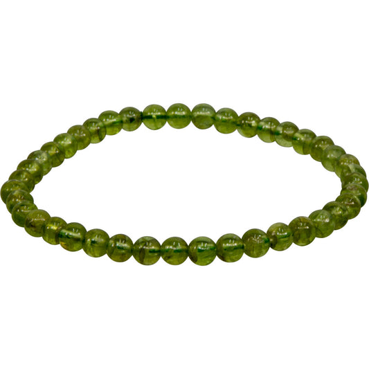 Elastic Bracelet 5-6mm Round Beads - Peridot