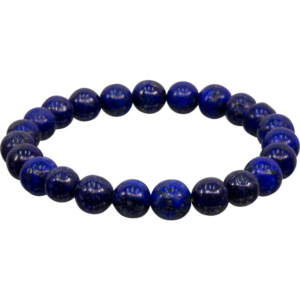 Elastic Bracelet 8mm Round Beads - Lapis (A grade)