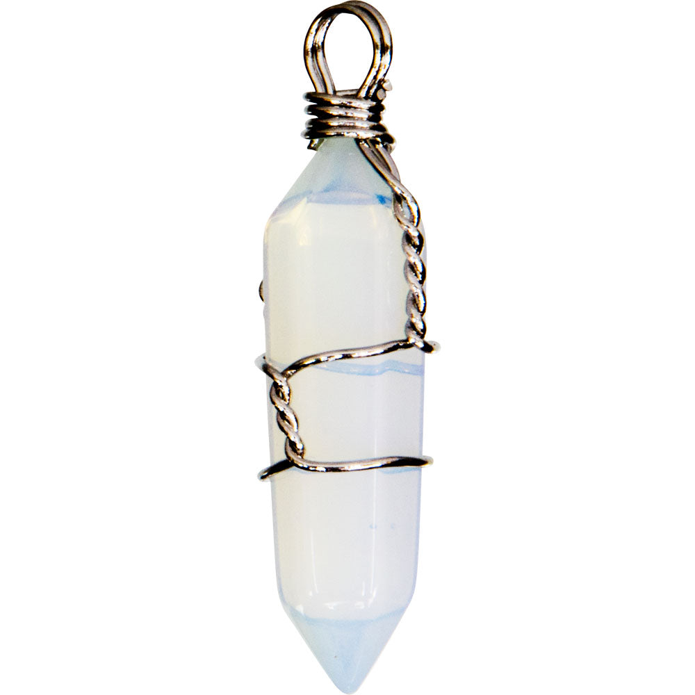 Wire Wrapped Point Pendants - Opalite