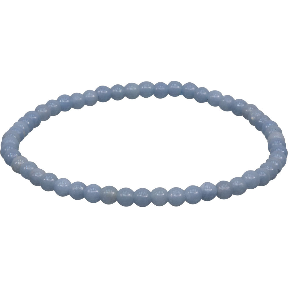 Elastic Bracelet 4mm Round Beads - Angelite