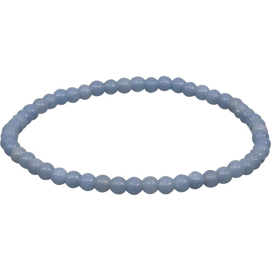 Elastic Bracelet 4mm Round Beads - Angelite