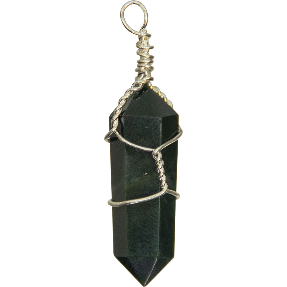Wire Wrapped Point Pendants - Bloodstone