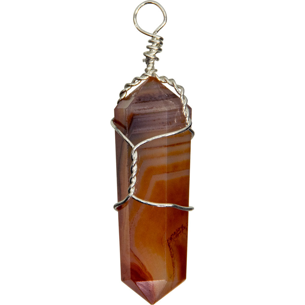Wire Wrapped Point Pendants - Carnelian