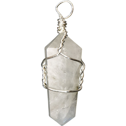 Wire Wrapped Point Pendants - Rainbow Moonstone