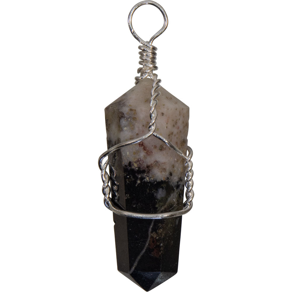 Wire Wrapped Point Pendants - Black Sardonyx
