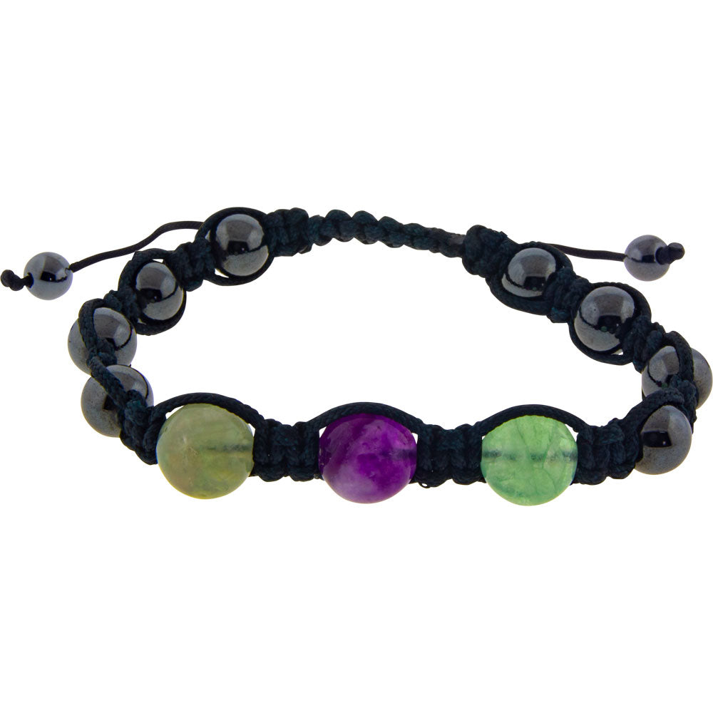 Magnetic Hematite Bracelet - Rainbow Fluorite